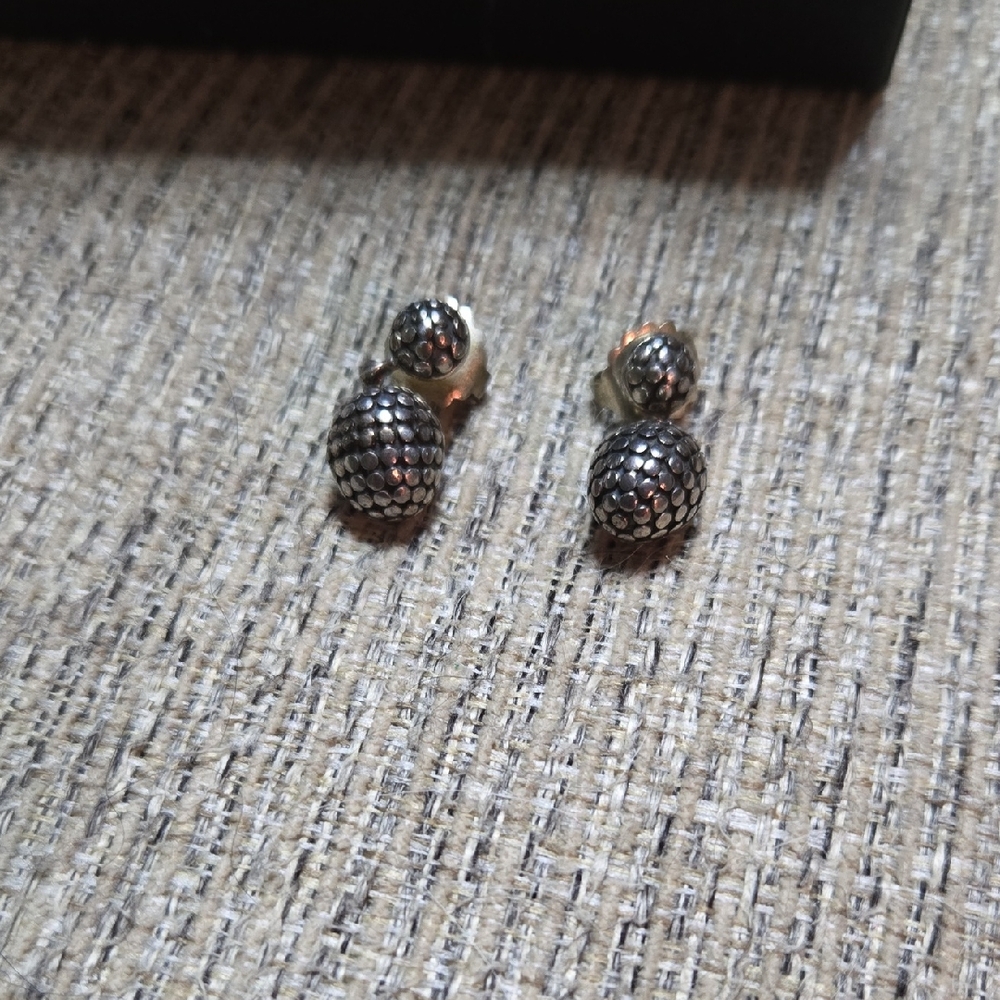 John Hardy Silver and Black Earrings